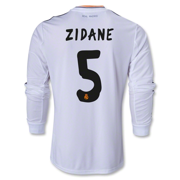 13-14 Real Madrid #5 ZIDANE Home Long Sleeve Jersey Shirt